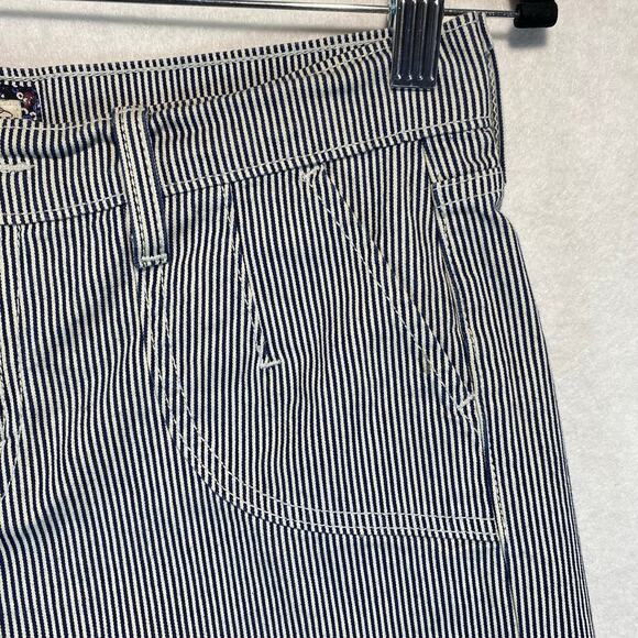 LEVIS Shorts "515 Short" Blue Engineer Stripes Womens Size 6 - Picture 2 of 8